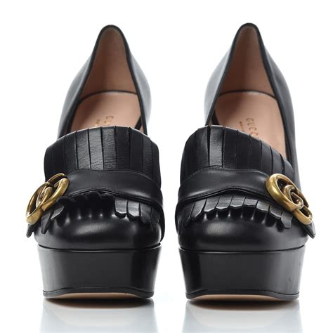 high heels platform gucci|gucci marmont fringe heels.